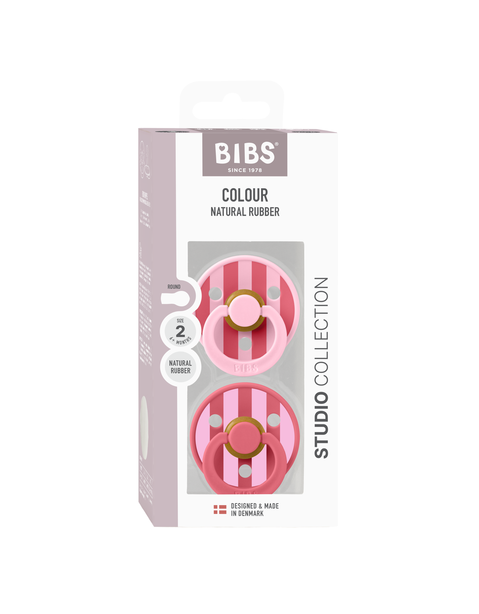 BIBS - BIBS Studio Colour Block 2 pack Baby Pink / Coral mix maat 2